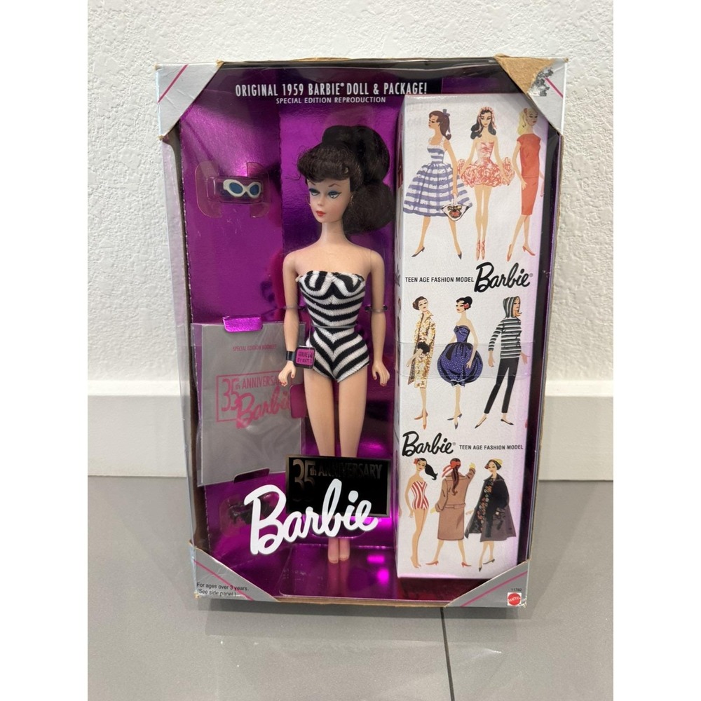 Barbie 35th Anniversary 1959 Reproduction Brunette Doll 1993 Mattel 11782 NIB